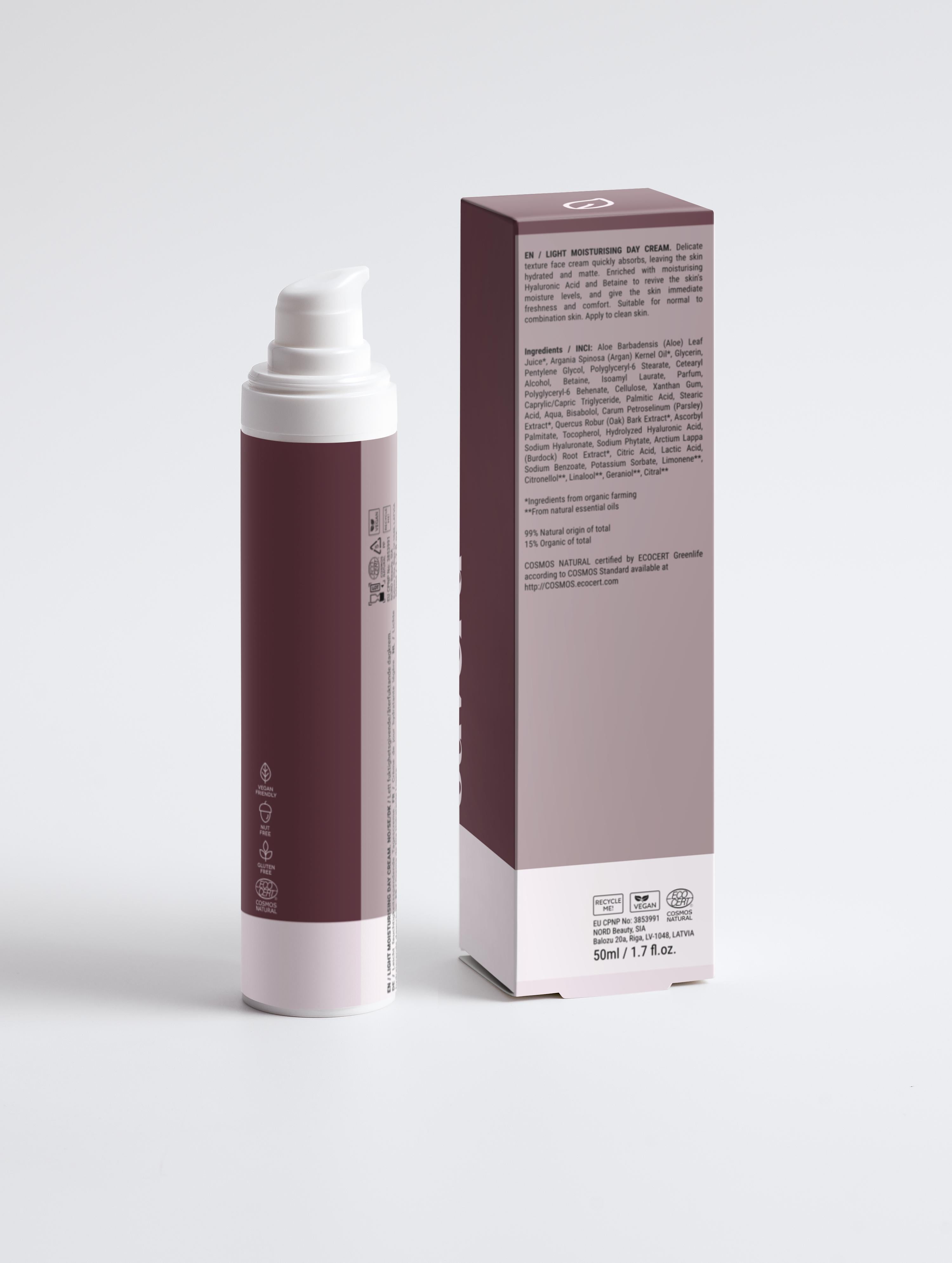 Lightweight vegan cream texture shown on fingers – Suvera skincare