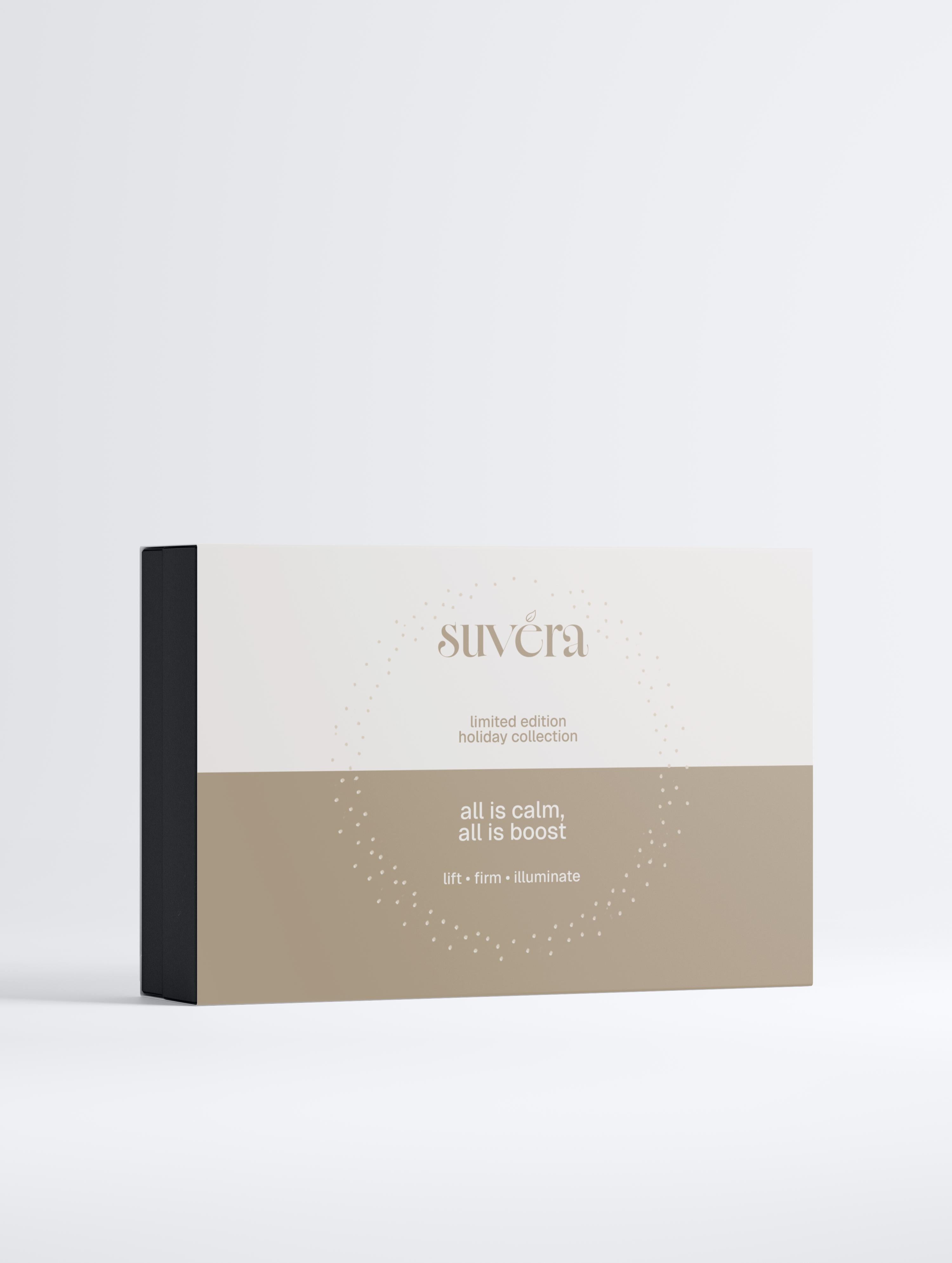 Suvera skincare product packaging on a white background