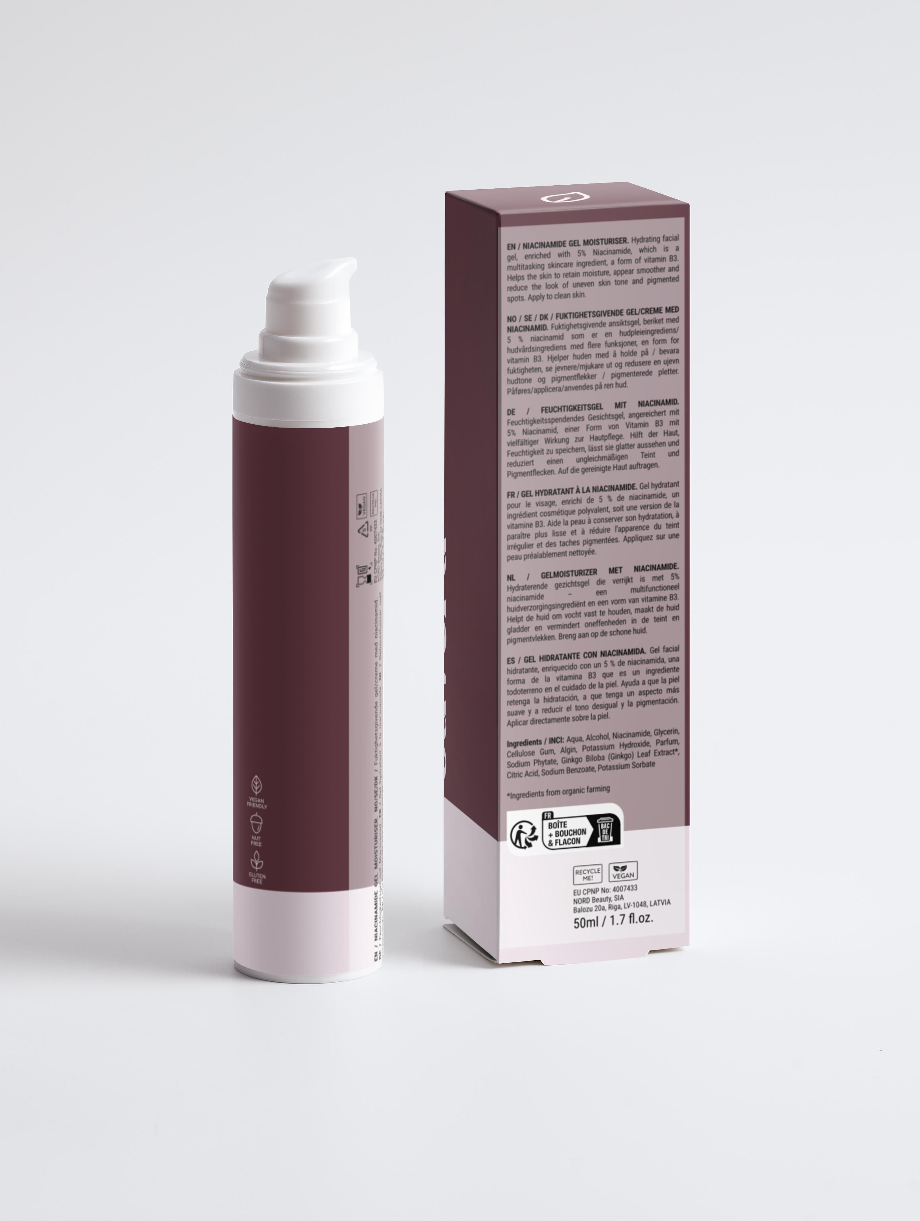 Suvéra Gel Moisturiser with 5% Niacinamide – Vegan face care ritual